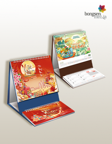 Lịch bàn gấp 3 - Rồng thiêng vượng khí - Giang sơn thịnh vượng