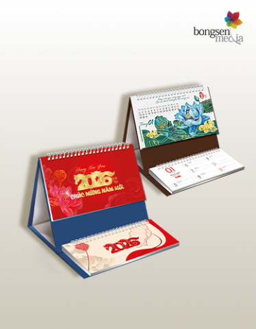 Lịch bàn gấp 3 - Liên tâm hoa