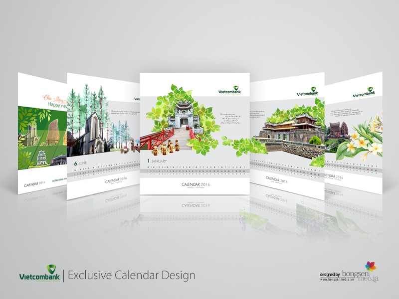 Thiết kế và in lịch Tết Vietcombank tại BongSen Media